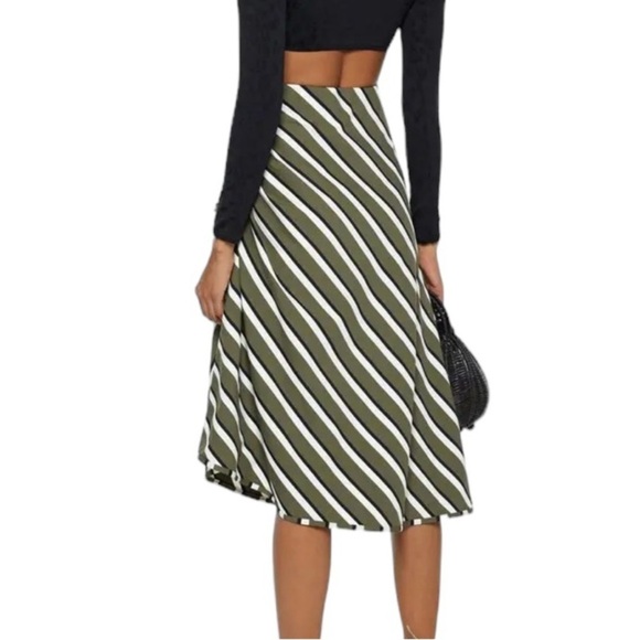 SOLID & STRIPED Ruched Striped Stretch-Jersey Skirt NWT - Picture 3 of 16